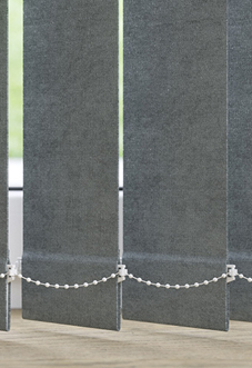 Flori Faux Suede (Blackout), Moody Grey - Vertical Blind Slats